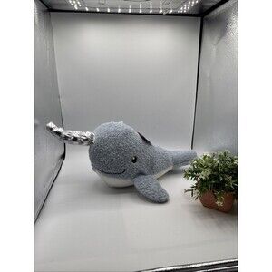 Boots And Barkley Narwhal Stuffed Dog Toy Squeaky Nibblers Funny Cuddlers New